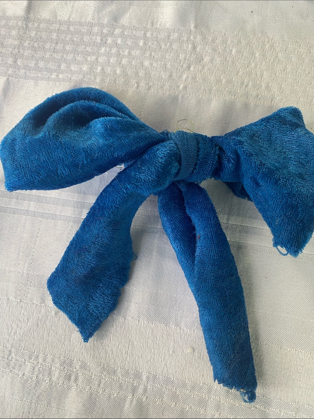 Blue Velvet Bow Brooch - Elegant Blue Fabric Pin